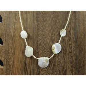 18" Sterling Silver Five Shell Handmade Necklace Vintage Minimalist Everyday